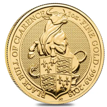 British 2018 Great Britain 1 oz Gold Queen's Beasts (Black Bull) Coin .9999 Fine BU