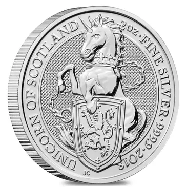 British 2018 Great Britain 2 oz Silver Queen's Beasts (Unicorn of Scotland) Coin .9999 Fine BU