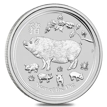 Australian 2019 1 Kilo Silver Lunar Year of The Pig BU Australian Perth Mint In Cap