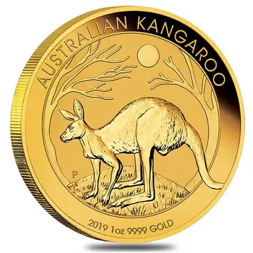 Australian 2019 1 oz Australian Gold Kangaroo Perth Mint Coin .9999 Fine BU In Cap