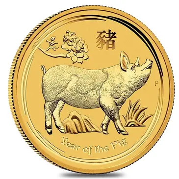 Australian 2019 1 oz Gold Lunar Year of The Pig BU Australia Perth Mint In Cap