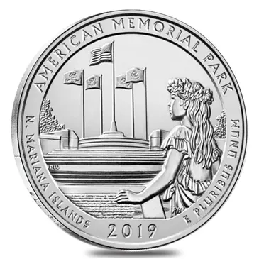 American 2019 5 oz Silver America the Beautiful ATB Northern Mariana Islands American Memorial Park Coin