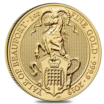 British 2019 Great Britain 1 oz Gold Queen's Beasts (Yale) Coin .9999 Fine BU