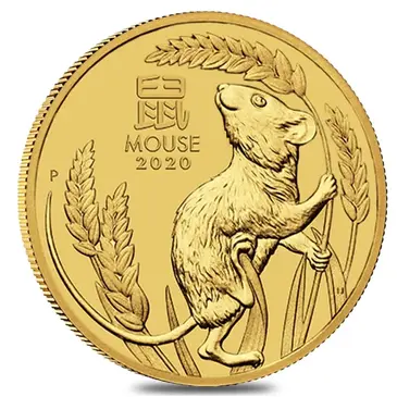 Australian 2020 1 oz Gold Lunar Year of The Mouse / Rat BU Australia Perth Mint In Cap