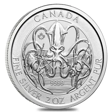 Canadian 2020 2 oz Royal Canadian Creatures of the North Series The Kraken Silver Coin BU