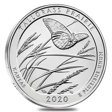 American 2020 5 oz Silver America the Beautiful ATB Kansas Tallgrass Prairie National Preserve Coin