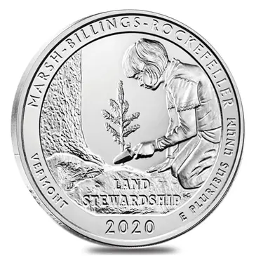 American 2020 5 oz Silver America the Beautiful ATB Vermont Marsh-Billings-Rockefeller National Historical Park Coin