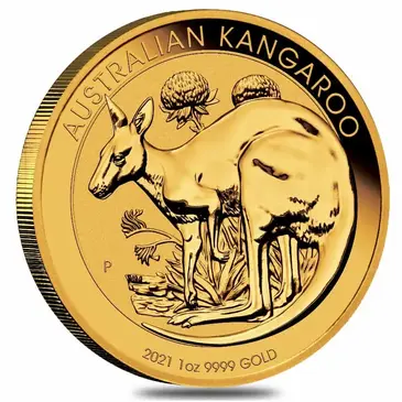 Australian 2021 1 oz Australian Gold Kangaroo Perth Mint Coin .9999 Fine BU In Cap