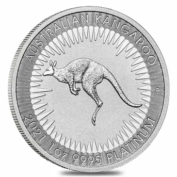 Australian 2021 1 oz Australian Platinum Kangaroo Perth Mint Coin .9995 Fine BU In Cap