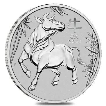 Australian 2021 1 oz Platinum Lunar Year of The Ox BU Australia Perth Mint In Cap
