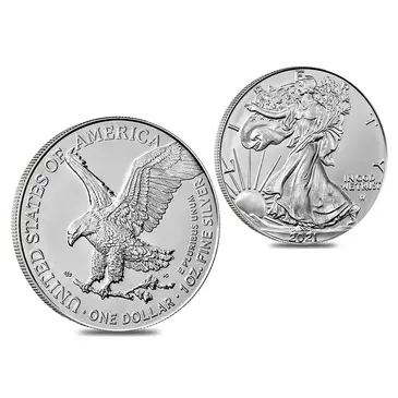 American 2021 1 oz Silver American Eagle $1 Coin BU Type 2