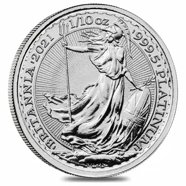 British 2021 Great Britain 1/10 oz Platinum Britannia Coin .9995 Fine BU