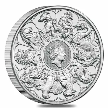 British 2021 Great Britain 2 oz Silver Queen's Beasts Completer Coin .9999 Fine BU