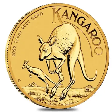 Australian 2022 1/4 oz Australian Gold Kangaroo Perth Mint Coin .9999 Fine BU In Cap