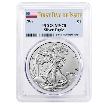 American 2022 1 oz Silver American Eagle $1 Coin PCGS MS 70 First Day of Issue