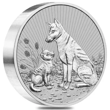 Default 2022 10 oz Silver Australian Piedfort Dingo Mother and Baby Perth Mint .9999 Fine BU Next Generation