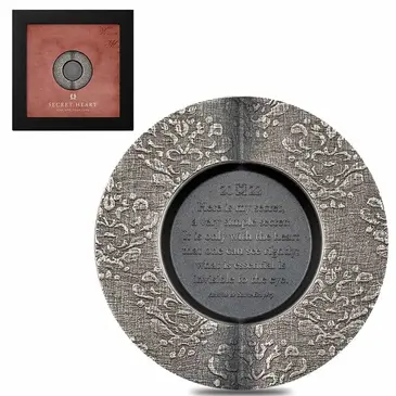 Default 2022 Cook Islands 1 oz Secret Heart Silver Coin Antiqued .999 Fine (w/Box & COA)