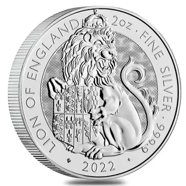 British 2022 Great Britain 2 oz Silver The Tudor Beasts Lion of England Coin .9999 Fine BU