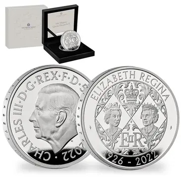Default 2022 Great Britain 56.56 gram Queen Elizabeth II Piedfort Proof Silver Coin .925 Fine (w/Box & COA)