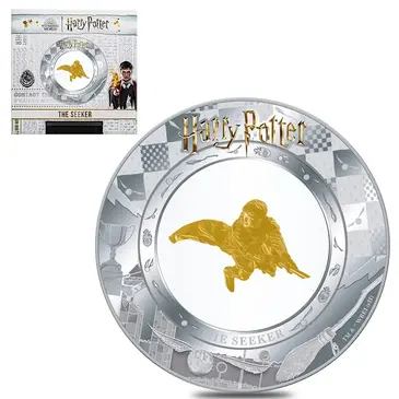 Default 2022 Samoa 2 oz Silver Harry Potter - The Seeker Coin With Gold Insert (w/Box & COA)