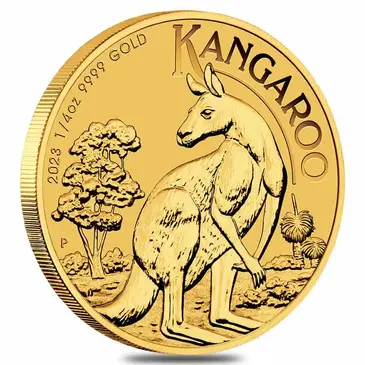 Default 2023 1/4 oz Australian Gold Kangaroo Perth Mint Coin .9999 Fine BU In Cap