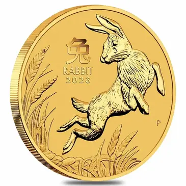 Default 2023 1 oz Gold Lunar Year of The Rabbit BU Australia Perth Mint In Cap