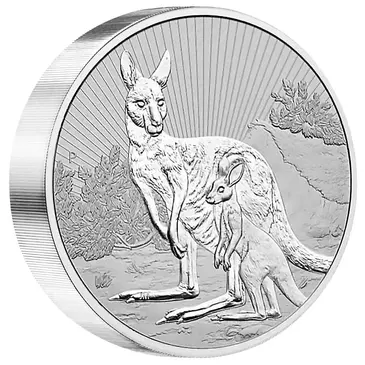 Default 2023 10 oz Silver Piedfort Kangaroo Mother and Baby Perth Mint BU