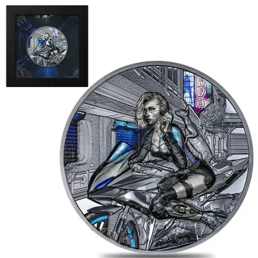 Default 2023 Cook Islands 3 oz Silver Cyber Queen - The Beginning Coin .999 Fine (w/Box & COA)