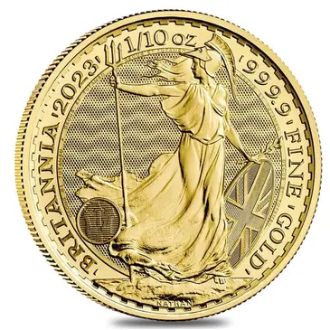 British 2023 Great Britain 1/10 oz Gold Britannia Coin .9999 Fine BU