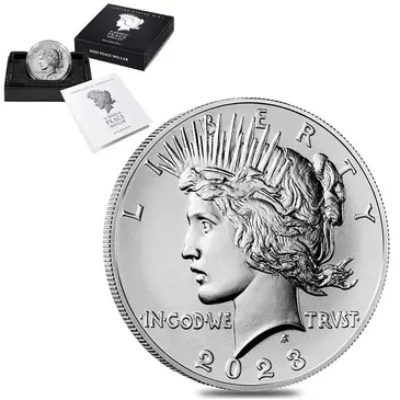 Default 2023 Peace Silver Dollar .999 Fine (w/Box & COA)