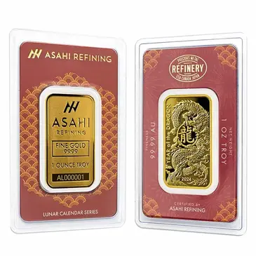 Default 2024 1 oz Asahi Lunar Dragon Gold Bar .9999 Fine