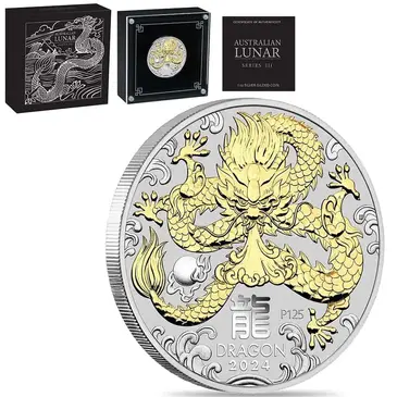 Default <p>2024 1 oz Gilded Silver Lunar Dragon Australian Perth Mint</p>