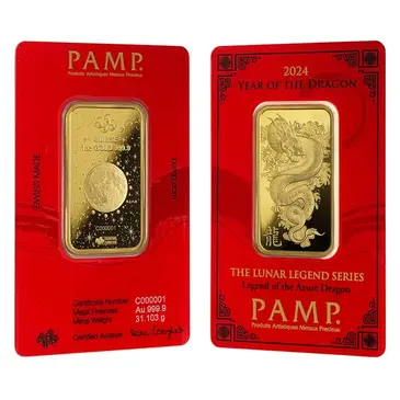 Default <p>2024 1 oz PAMP Suisse Lunar Dragon Gold Bar (In Assay)</p>