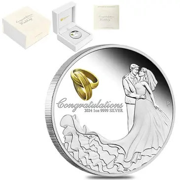 Default 2024 1 oz Proof Silver Wedding Coin Australian Perth Mint