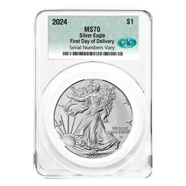 Default <p>2024 1 oz Silver American Eagle CAC MS 70 First Day of Delivery</p>