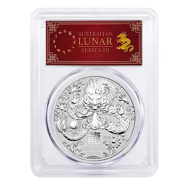 Default 2024 1 oz Silver Lunar Dragon Australian Perth Mint PCGS MS 70 FD