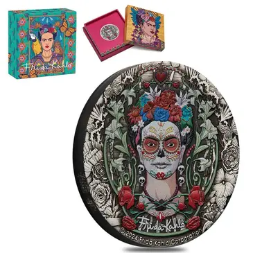 Default 2024 2 oz Frida Kahlo Antiqued Colorized Silver Coin Perth Mint