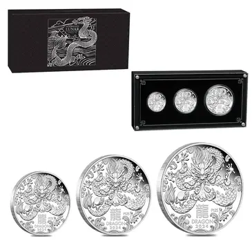 Default <p>2024 3.5 oz Proof Silver Lunar Dragon 3-Coin Set Perth Mint</p>