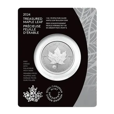 Default 2024 Canada 1 oz Treasured Silver Maple Leaf Polar Bear Privy Coin First Strikes