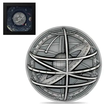 Default 2024 Cook Islands 2 oz Silver Historic Instruments Armillary Sphere Coin