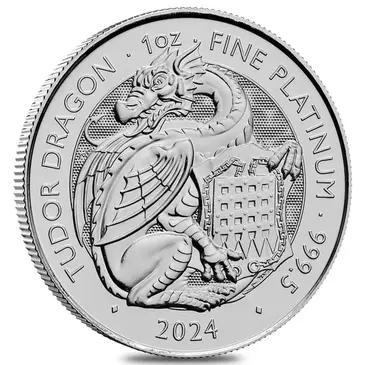 Default 2024 GB 1 oz Platinum The Tudor Beasts Tudor Dragon Coin BU