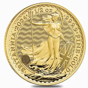 Default 2024 Great Britain 1/2 oz Gold Britannia Coin BU