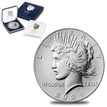 Default 2024 Peace Silver Dollar .999 Fine (w/Box & COA)