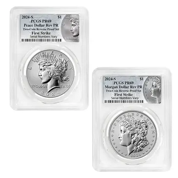 Default 2024-S Morgan and Peace Silver Dollar Reverse Proof 2-Coin Set PCGS PF 69 FS (Morgan/Peace)