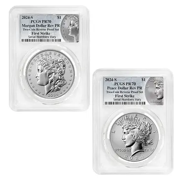 Default 2024-S Morgan and Peace Silver Dollar Reverse Proof 2-Coin Set PCGS PF 70 FS (Morgan/Peace)