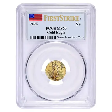 Default 2025 1/10 oz Gold American Eagle PCGS MS 70 FS