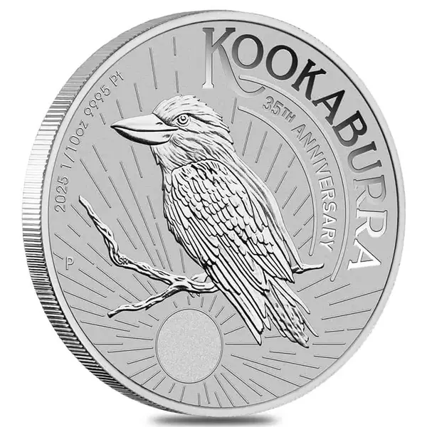 Default 2025 1/10 oz Platinum Australian Kookaburra Perth Mint Coin .9995 Fine BU In Cap