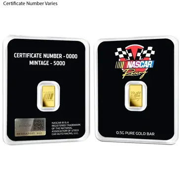 Default 2025 1/2 Gram NASCAR Racing Gold Bar .9999 Fine (in TEP)