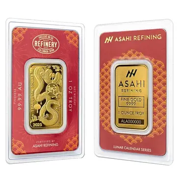 Default 2025 1 oz Asahi Lunar Snake Gold Bar .9999 Fine