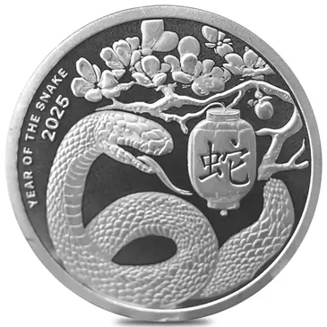 Default 2025 1 oz First Mint Lunar Snake Silver Round .999 Fine